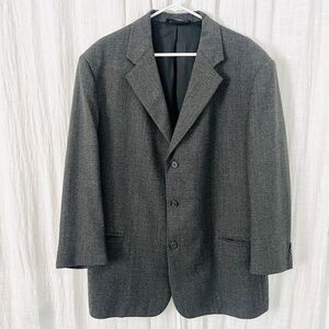 Fenzia Gray 100% Italian Worsted Wool Euromoda 3 Button Blazer Sport Coat - 44S